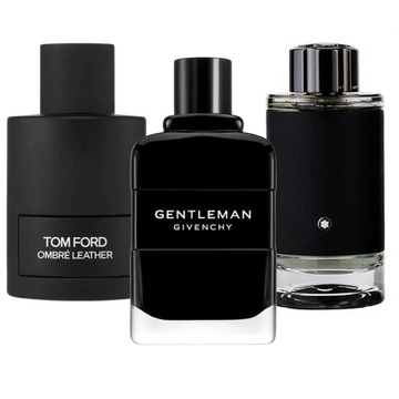 Set of 3 Perfumes: Tom Ford Ombre Leather, Givenchy Gentleman, and Montblanc Explorer Eau de Parfum – 100ml each
