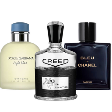 3-Perfume Set: Bleu de Chanel, Creed Aventus, Dolce & Gabbana Light Blue (Eau de Parfum)