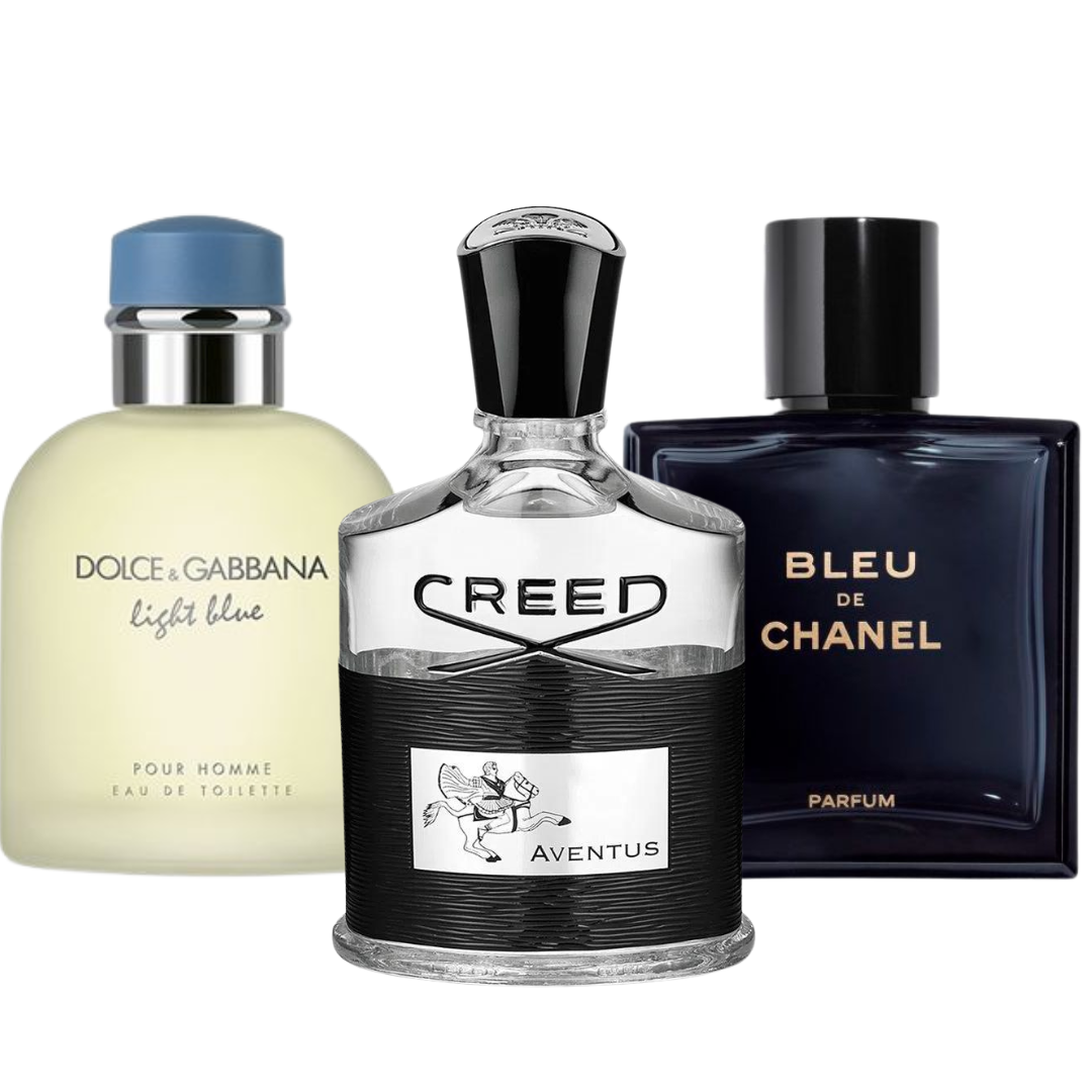 3-Perfume Set: Bleu de Chanel, Creed Aventus, Dolce & Gabbana Light Blue (Eau de Parfum)